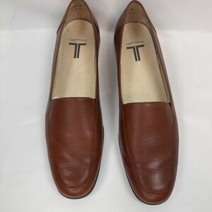 EEUC Trotters Flats Sz 10.5 "Jess" Brown Leather Made In Brazil